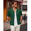 imageCOOFANDY Mens Knit Polo Shirts Button Down Short Sleeve Shirt Summer Casual Beach Vacation TopsDark Green