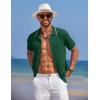imageCOOFANDY Mens Knit Polo Shirts Button Down Short Sleeve Shirt Summer Casual Beach Vacation TopsDark Green
