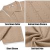 imageCOOFANDY Mens Knit Polo Shirts Button Down Short Sleeve Shirt Summer Casual Beach Vacation TopsKhaki