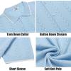 imageCOOFANDY Mens Knit Polo Shirts Button Down Short Sleeve Shirt Summer Casual Beach Vacation TopsLight Blue