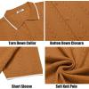 imageCOOFANDY Mens Knit Polo Shirts Button Down Short Sleeve Shirt Summer Casual Beach Vacation TopsLight Brown