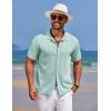 imageCOOFANDY Mens Knit Polo Shirts Button Down Short Sleeve Shirt Summer Casual Beach Vacation TopsLight Green