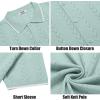 imageCOOFANDY Mens Knit Polo Shirts Button Down Short Sleeve Shirt Summer Casual Beach Vacation TopsLight Green
