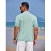 imageCOOFANDY Mens Knit Polo Shirts Button Down Short Sleeve Shirt Summer Casual Beach Vacation TopsLight Green