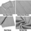 imageCOOFANDY Mens Knit Polo Shirts Button Down Short Sleeve Shirt Summer Casual Beach Vacation TopsLight Grey