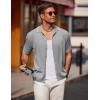 imageCOOFANDY Mens Knit Polo Shirts Button Down Short Sleeve Shirt Summer Casual Beach Vacation TopsLight Grey