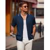 imageCOOFANDY Mens Knit Polo Shirts Button Down Short Sleeve Shirt Summer Casual Beach Vacation TopsNavy Blue