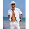 imageCOOFANDY Mens Knit Polo Shirts Button Down Short Sleeve Shirt Summer Casual Beach Vacation TopsWhite