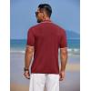 imageCOOFANDY Mens Knit Polo Shirts Button Down Short Sleeve Shirt Summer Casual Beach Vacation TopsWine Red