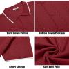 imageCOOFANDY Mens Knit Polo Shirts Button Down Short Sleeve Shirt Summer Casual Beach Vacation TopsWine Red