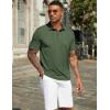 imageCOOFANDY Mens Polo Shirts Short Sleeve Casual Golf Shirt Basic Solid Color Collared TShirt Stylish Summer Polo T ShirtArmy Green