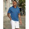 imageCOOFANDY Mens Polo Shirts Short Sleeve Casual Golf Shirt Basic Solid Color Collared TShirt Stylish Summer Polo T ShirtBlue