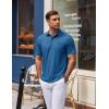 imageCOOFANDY Mens Polo Shirts Short Sleeve Casual Golf Shirt Basic Solid Color Collared TShirt Stylish Summer Polo T ShirtBlue