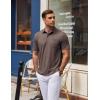 imageCOOFANDY Mens Polo Shirts Short Sleeve Casual Golf Shirt Basic Solid Color Collared TShirt Stylish Summer Polo T ShirtBrown