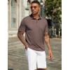 imageCOOFANDY Mens Polo Shirts Short Sleeve Casual Golf Shirt Basic Solid Color Collared TShirt Stylish Summer Polo T ShirtBrown