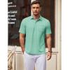 imageCOOFANDY Mens Polo Shirts Short Sleeve Casual Golf Shirt Basic Solid Color Collared TShirt Stylish Summer Polo T ShirtIce Green