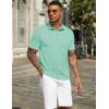 imageCOOFANDY Mens Polo Shirts Short Sleeve Casual Golf Shirt Basic Solid Color Collared TShirt Stylish Summer Polo T ShirtIce Green