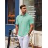 imageCOOFANDY Mens Polo Shirts Short Sleeve Casual Golf Shirt Basic Solid Color Collared TShirt Stylish Summer Polo T ShirtIce Green