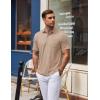 imageCOOFANDY Mens Polo Shirts Short Sleeve Casual Golf Shirt Basic Solid Color Collared TShirt Stylish Summer Polo T ShirtKhaki