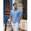 imageCOOFANDY Mens Polo Shirts Short Sleeve Casual Golf Shirt Basic Solid Color Collared TShirt Stylish Summer Polo T ShirtLight Blue