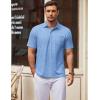 imageCOOFANDY Mens Polo Shirts Short Sleeve Casual Golf Shirt Basic Solid Color Collared TShirt Stylish Summer Polo T ShirtLight Blue