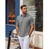 imageCOOFANDY Mens Polo Shirts Short Sleeve Casual Golf Shirt Basic Solid Color Collared TShirt Stylish Summer Polo T ShirtLight Grey