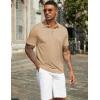 imageCOOFANDY Mens Polo Shirts Short Sleeve Casual Golf Shirt Basic Solid Color Collared TShirt Stylish Summer Polo T ShirtLight Khaki