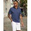 imageCOOFANDY Mens Polo Shirts Short Sleeve Casual Golf Shirt Basic Solid Color Collared TShirt Stylish Summer Polo T ShirtNavy Blue