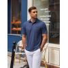 imageCOOFANDY Mens Polo Shirts Short Sleeve Casual Golf Shirt Basic Solid Color Collared TShirt Stylish Summer Polo T ShirtNavy Blue