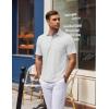 imageCOOFANDY Mens Polo Shirts Short Sleeve Casual Golf Shirt Basic Solid Color Collared TShirt Stylish Summer Polo T ShirtWhite