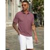 imageCOOFANDY Mens Polo Shirts Short Sleeve Casual Golf Shirt Basic Solid Color Collared TShirt Stylish Summer Polo T ShirtWine Red