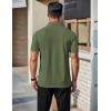 imageCOOFANDY Mens Polo Shirts Short Sleeve Slim Fit Casual Solid Basic Golf Shirt Collared TShirtArmy Green