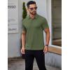 imageCOOFANDY Mens Polo Shirts Short Sleeve Slim Fit Casual Solid Basic Golf Shirt Collared TShirtArmy Green