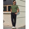 imageCOOFANDY Mens Polo Shirts Short Sleeve Slim Fit Casual Solid Basic Golf Shirt Collared TShirtArmy Green