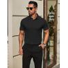 imageCOOFANDY Mens Polo Shirts Short Sleeve Slim Fit Casual Solid Basic Golf Shirt Collared TShirtBlack