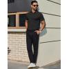 imageCOOFANDY Mens Polo Shirts Short Sleeve Slim Fit Casual Solid Basic Golf Shirt Collared TShirtBlack