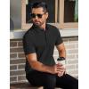 imageCOOFANDY Mens Polo Shirts Short Sleeve Slim Fit Casual Solid Basic Golf Shirt Collared TShirtBlack