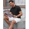 imageCOOFANDY Mens Polo Shirts Short Sleeve Slim Fit Casual Solid Basic Golf Shirt Collared TShirtBlack