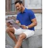 imageCOOFANDY Mens Polo Shirts Short Sleeve Slim Fit Casual Solid Basic Golf Shirt Collared TShirtBlue