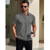 imageCOOFANDY Mens Polo Shirts Short Sleeve Slim Fit Casual Solid Basic Golf Shirt Collared TShirtDark Grey