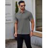 imageCOOFANDY Mens Polo Shirts Short Sleeve Slim Fit Casual Solid Basic Golf Shirt Collared TShirtDark Grey