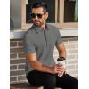imageCOOFANDY Mens Polo Shirts Short Sleeve Slim Fit Casual Solid Basic Golf Shirt Collared TShirtDark Grey