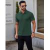 imageCOOFANDY Mens Polo Shirts Short Sleeve Slim Fit Casual Solid Basic Golf Shirt Collared TShirtGreen