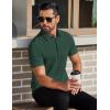 imageCOOFANDY Mens Polo Shirts Short Sleeve Slim Fit Casual Solid Basic Golf Shirt Collared TShirtGreen
