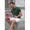 imageCOOFANDY Mens Polo Shirts Short Sleeve Slim Fit Casual Solid Basic Golf Shirt Collared TShirtGreen
