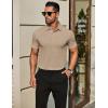 imageCOOFANDY Mens Polo Shirts Short Sleeve Slim Fit Casual Solid Basic Golf Shirt Collared TShirtKhaki
