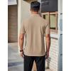 imageCOOFANDY Mens Polo Shirts Short Sleeve Slim Fit Casual Solid Basic Golf Shirt Collared TShirtKhaki