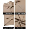 imageCOOFANDY Mens Polo Shirts Short Sleeve Slim Fit Casual Solid Basic Golf Shirt Collared TShirtKhaki