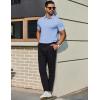 imageCOOFANDY Mens Polo Shirts Short Sleeve Slim Fit Casual Solid Basic Golf Shirt Collared TShirtLight Blue