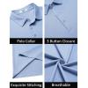 imageCOOFANDY Mens Polo Shirts Short Sleeve Slim Fit Casual Solid Basic Golf Shirt Collared TShirtLight Blue